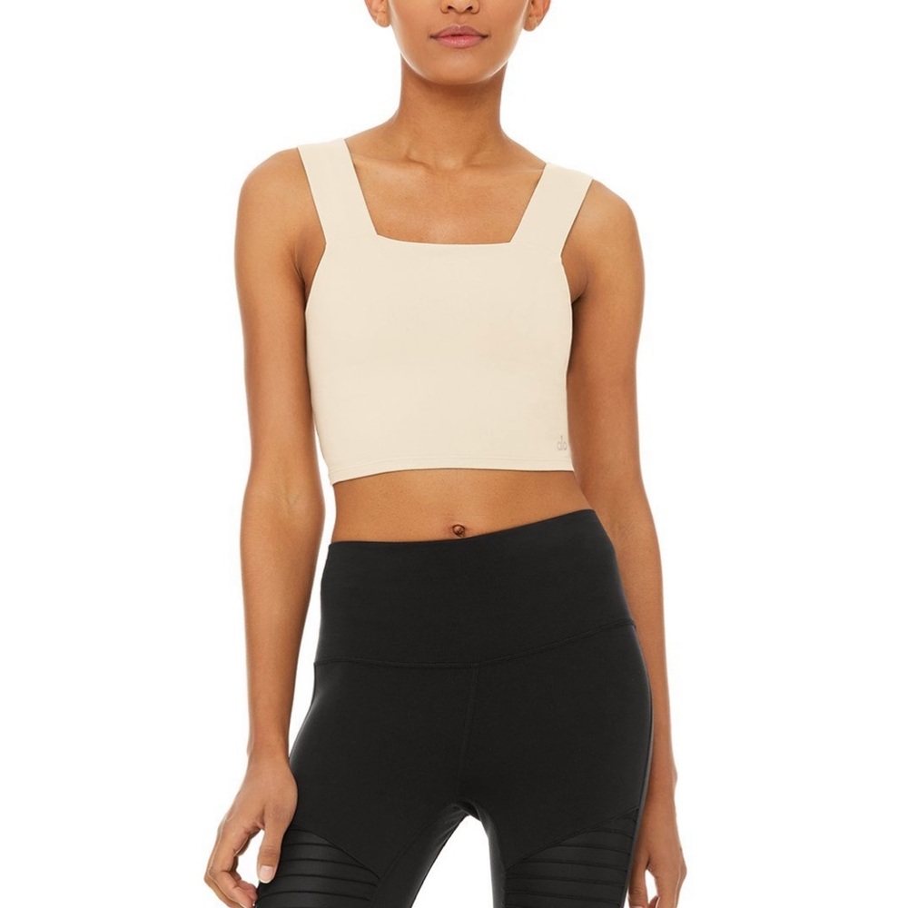 Alo Sandstone Bind fitted bra tank NEW w/tags S